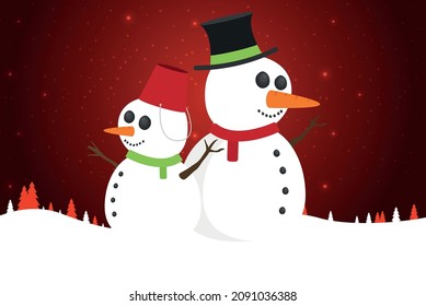 Christmas card with house in flat style