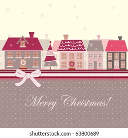 Christmas card with houses