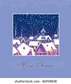 Christmas card with houses