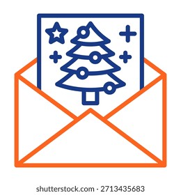 Christmas Card Icon Color Vector Illustration