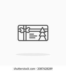 icono de la tarjeta de Navidad. Estroque editable y píxel perfecto. Estilo de esquema. Ilustración vectorial. Disfruta de este icono para tu proyecto.