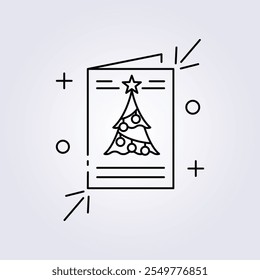 christmas card icon illustration vector design, template element xmas symbol sticker design