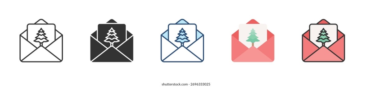 Icono de tarjeta de Navidad Conjunto de múltiples estilos de Colección