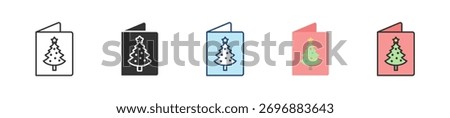 Christmas Card Icon Set Multiple Style Collection