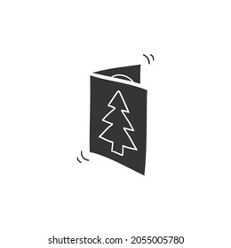 Christmas Card Icon Silhouette Illustration. Holidays Vector Graphic Pictogram Symbol Clip Art. Doodle Sketch Black Sign.