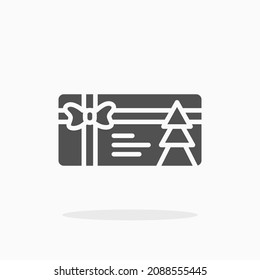 Christmas card icon. Solid or glyph style. Vector illustration. Enjoy this icon for your project.