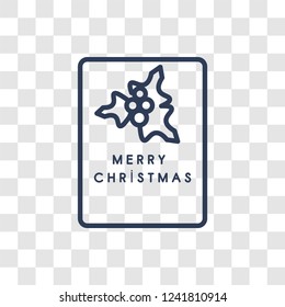 Christmas card icon. Trendy linear Christmas card logo concept on transparent background from Christmas collection