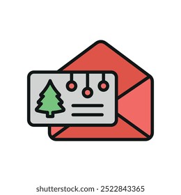 Christmas card icon vector basic design simple and modern concept graphic