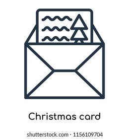 Christmas card icon vector isolated on white background, Christmas card transparent sign , thin symbols or lined elements in outline style