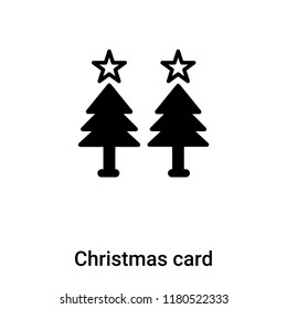 Christmas card icon vector isolated on white background, logo concept of Christmas card sign on transparent background, filled black symbol