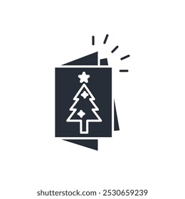 icono de la tarjeta de Navidad. Vector. Movimiento editable. signo de estilo lineal para uso Diseño web, logotipo. Ilustración de símbolo.