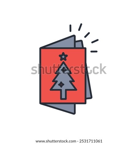 christmas card icon. vector.Editable stroke.linear style sign for use web design,logo.Symbol illustration.