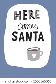 Christmas card illustration. Vertical vector illustration. Cozy postcard