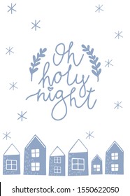 Christmas card illustration. Vertical vector illustration. Cozy postcard