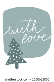 Christmas card illustration. Vertical vector illustration. Cozy postcard