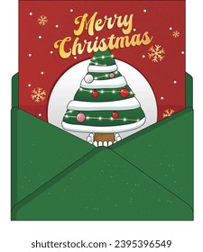 christmas card ilustrator vector tree