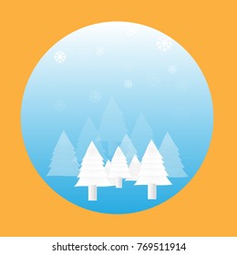 Christmas card for Important day, happy new year background xmas or wallpaper or postcard with snow and tree.