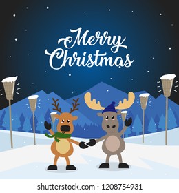 Christmas Card Include Winter Forest Animal