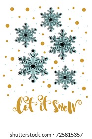 Christmas card with inscription. Vector illustration.