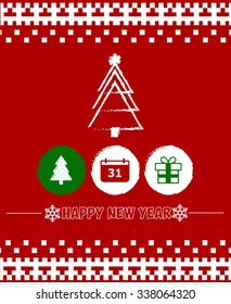 Christmas card, invitation. Place for your text. Vector Image