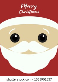 Christmas card. Kawaii Santa Claus vector.