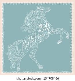 Christmas card with lace horse