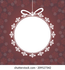 Christmas card with large snowflakes and copy space