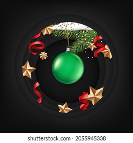 Distribución de tarjetas de Navidad con elementos dorados