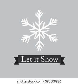 Christmas Card with let it snow text design