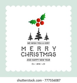 Christmas card with light background