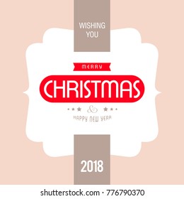 Christmas card with light background and typographic vector