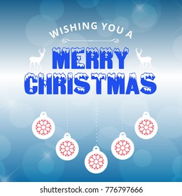 Christmas card with light backgrounds and balls