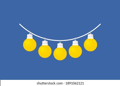 Christmas card. Christmas light flat for web and design