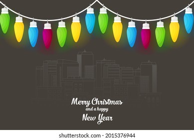 Weihnachtskarte. Weihnachtsleuchte für Web und Design