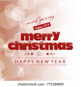 Christmas card with light typography background