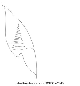 Christmas card line drawing vector illustration