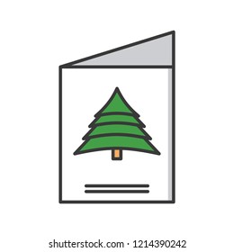 christmas card line filled icon