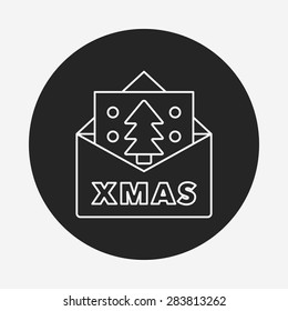 Christmas card line icon