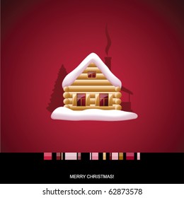 Christmas card with little house