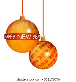 Christmas card low poly style . Original Christmas balls from triangles. .Vector illustration EPS 10 isolated on a white background ,minimalism