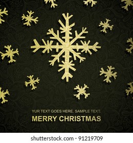 Christmas card made of snowflakes, vector eps8 format