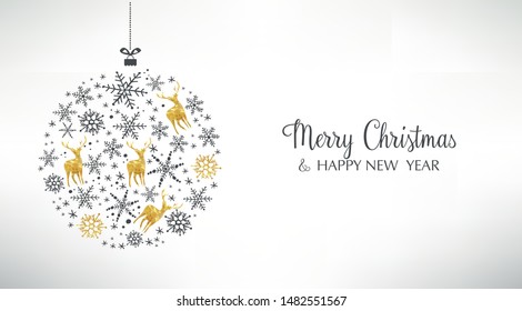 Christmas card with marry christmas and happy new year text