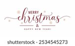 Christmas Card With Merry Christmas Happy New Year Sign