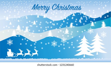 Christmas Card Merry Christmas and Happy New Year. Illustration of Santa Claus