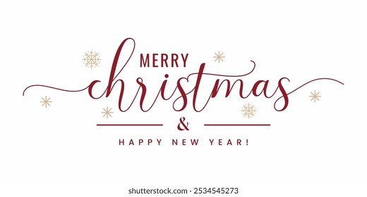 Christmas Card With Merry Christmas Happy New Year Sign