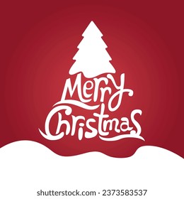 Christmas card. Merry Christmas lettering