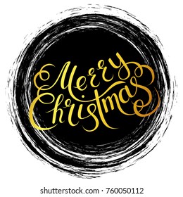 Christmas Card. Merry Christmas lettering on a background. Vector illustration.