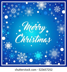 Christmas card with Merry Christmas text. Christmas background vector illustration