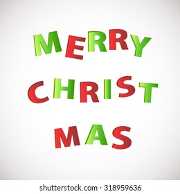 Christmas card with Merry Christmas text on white background