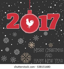 Christmas card, merry christmas, vector illustration